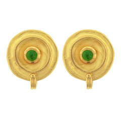 Denise Roberge Gold and Emerald Earrings
