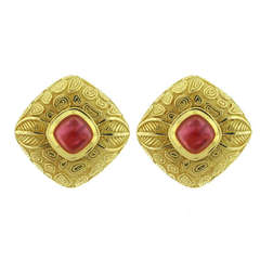 Mavito Pink Tourmaline and Gold Earrings