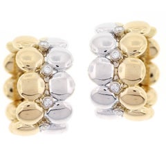 Cartier Diamond  White and Yellow Gold Ear Clips