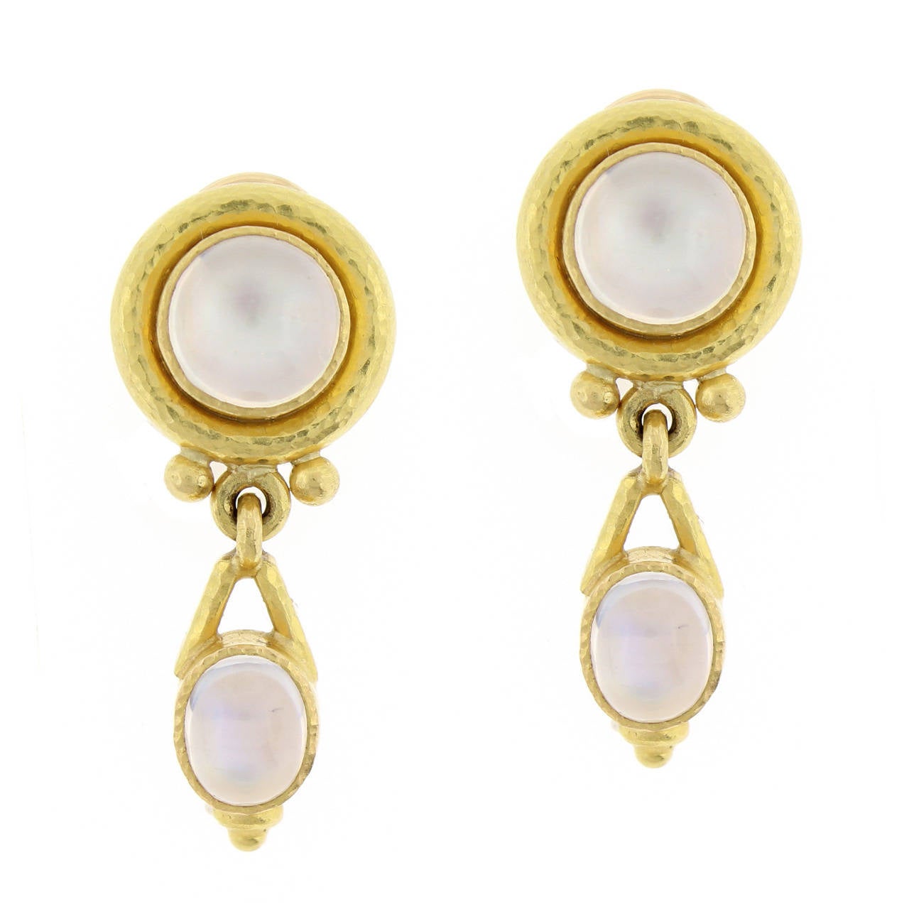 Elizabeth Locke Moonstone Drop Earrings