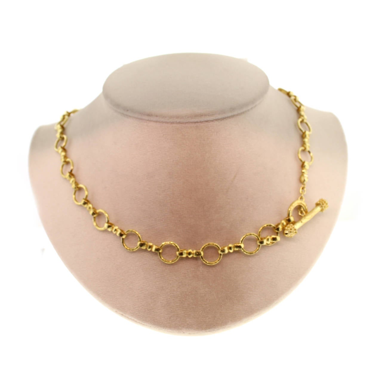 Elizabeth Locke Gold Alternating Link Necklace