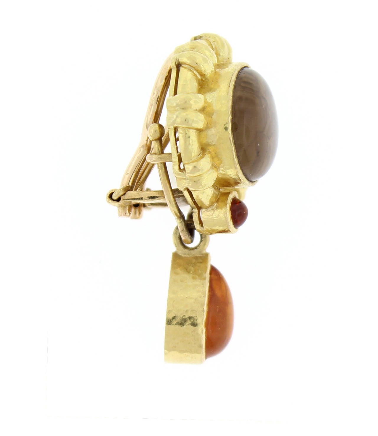 Elizabeth Locke Venetian Glass Citrine Gold Earrings In Excellent Condition In Bethesda, MD