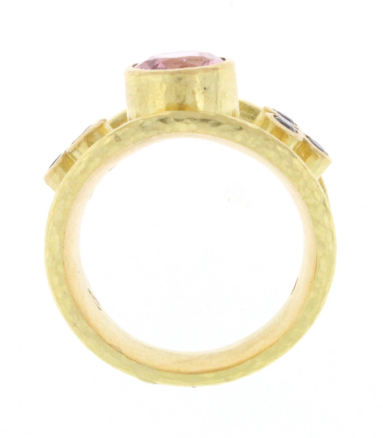 Elizabeth Locke Pink Spinel Sapphire Gold Ring In Excellent Condition In Bethesda, MD