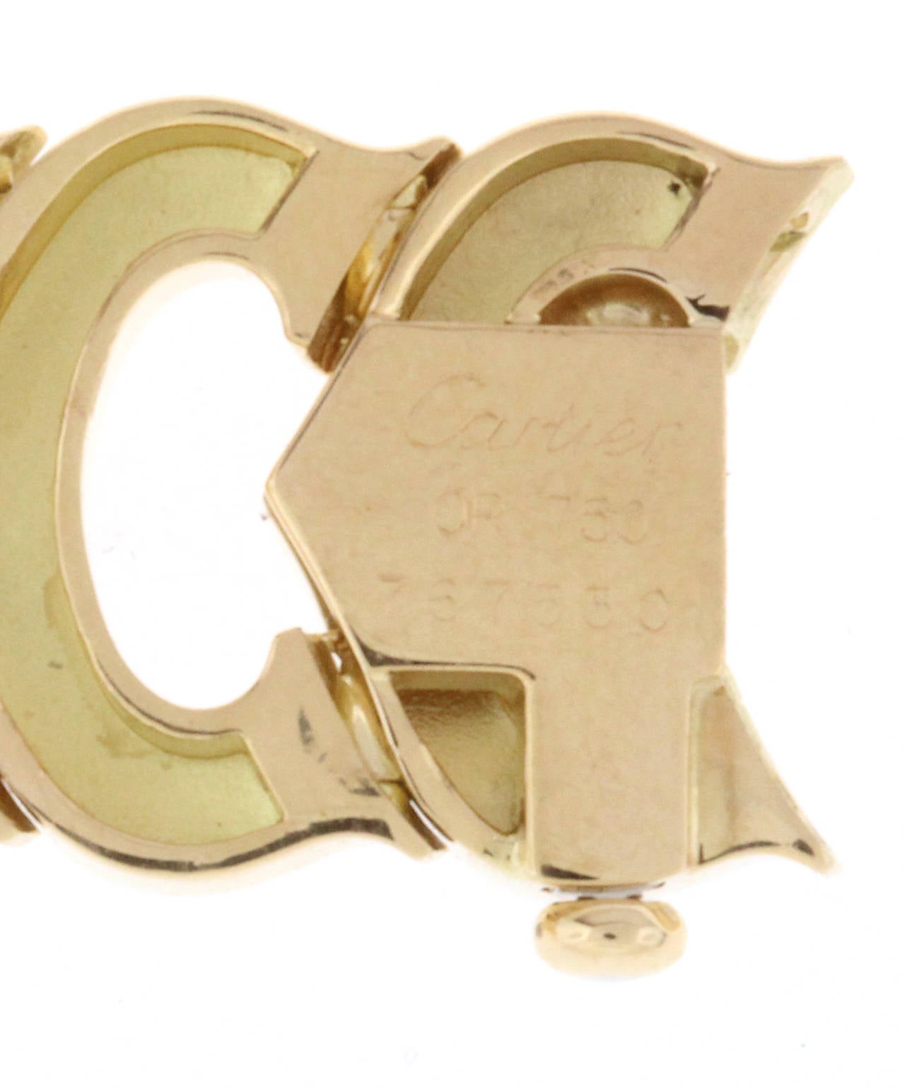 Cartier C de Cartier Diamond Gold Link Bracelet In Excellent Condition In Bethesda, MD