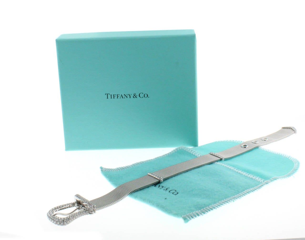 Tiffany & Co. Diamond Platinum Buckle Bracelet 1