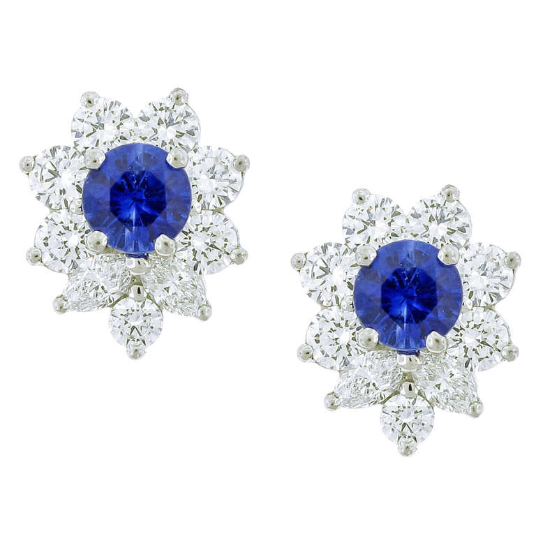 Tiffany & Co. Diamond and Sapphire Earrings