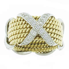 Tiffany & Co. Schulmberger Diamond "X" Ring