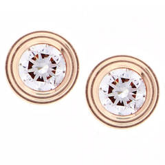 Cartier Diamants Legers Diamond Gold Stud Earrings