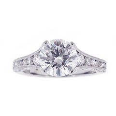 Tacori Reverse Crescent GIA Cert Diamond Platinum Engagement Ring