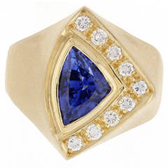 Burle-Marx Sapphire Diamond Gold Cocktail Ring