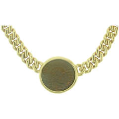 Vintage Bulgari Gold Coin Necklace: Constantine the Great