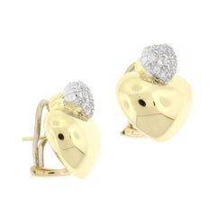 Marlene Stowe Double Heart Diamond Gold Earrings