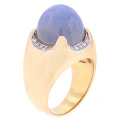 Bulgari 26 Carat Star Sapphire Diamond Gold Dome Ring 8