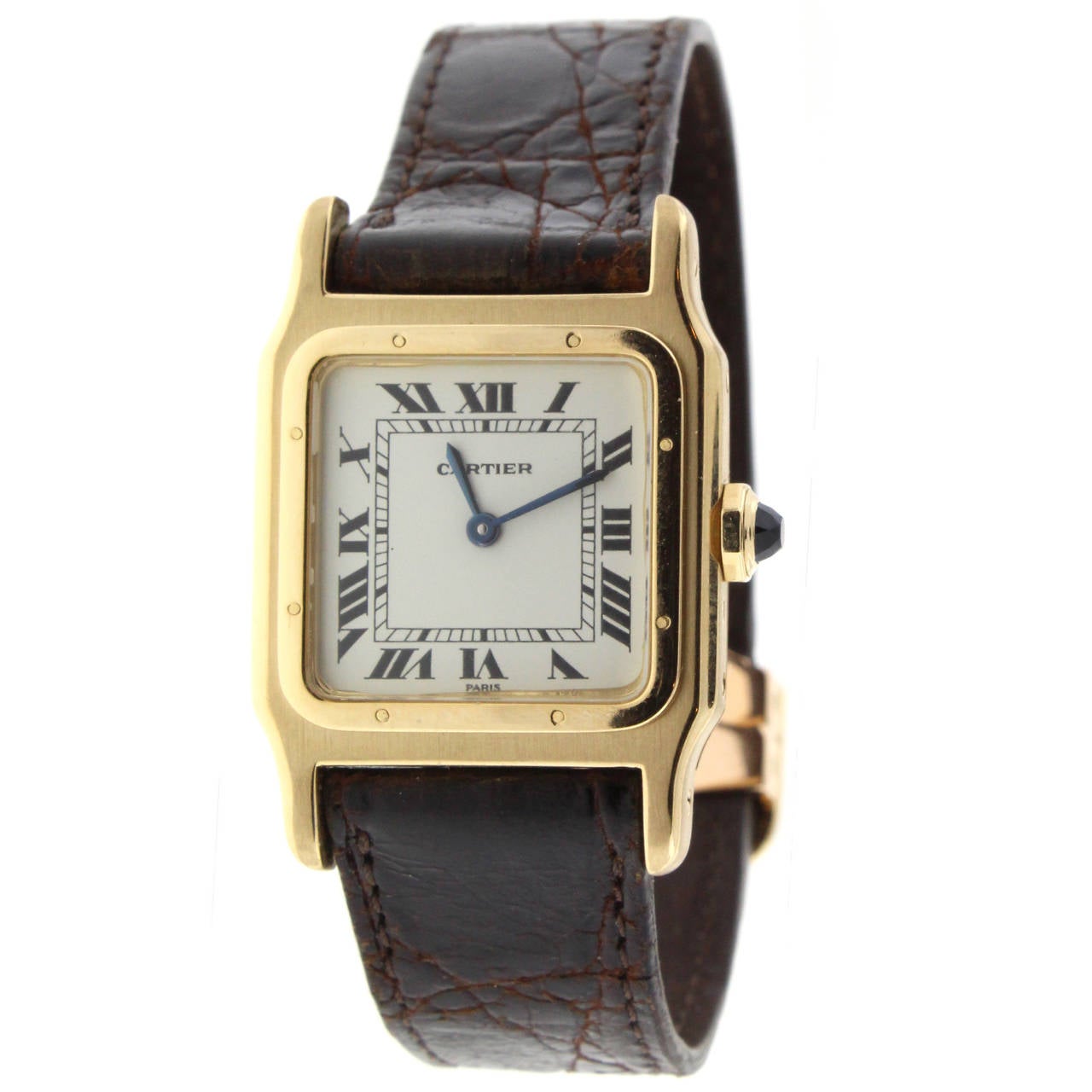 Cartier Yellow Gold Santos Dumont Manual Wind Wristwatch