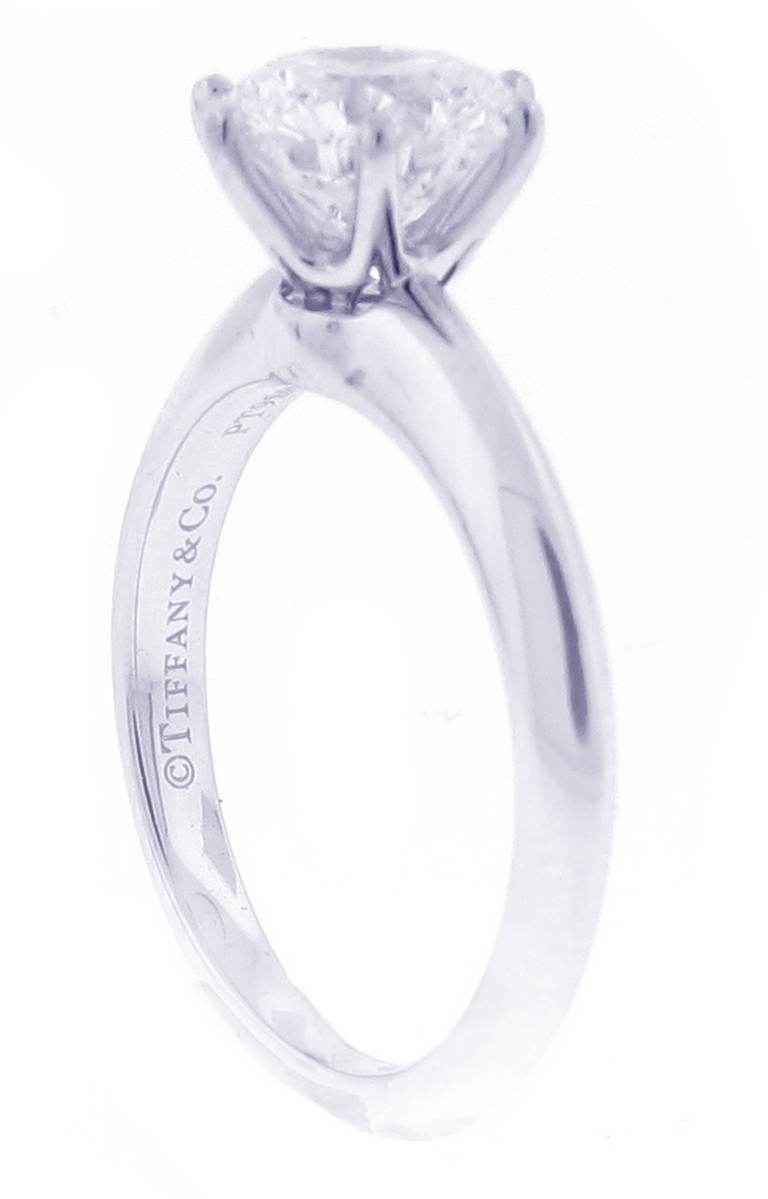 Modern Tiffany & Co. Diamond Platinum Solitaire Ring 1.53 carats