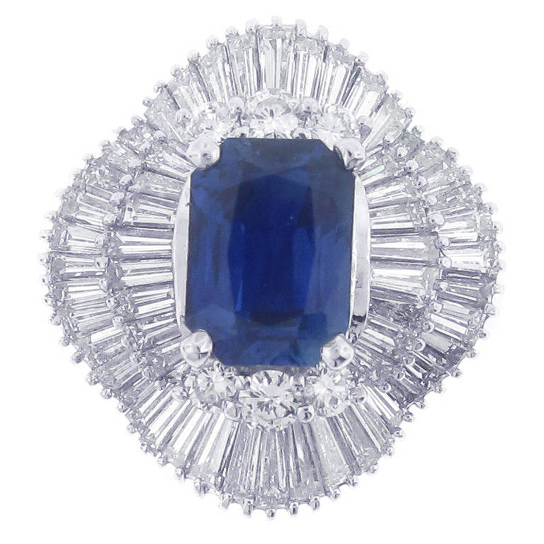 Sapphire and Diamond Cocktail Ring