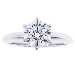 Tiffany & Co. Diamond Platinum Solitaire Ring 1.53 carats