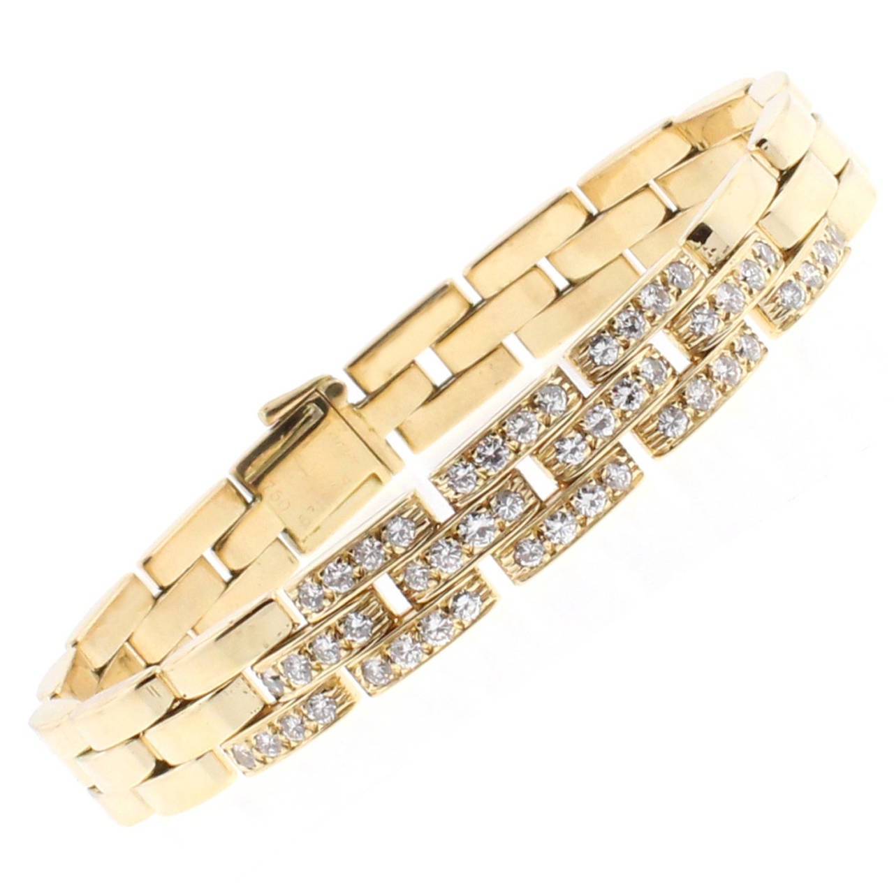 Cartier  Maillon ​Panthère Diamond Gold Link Bracelet