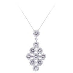 Tiffany & Co. Diamond Platinum Flower Necklace 8