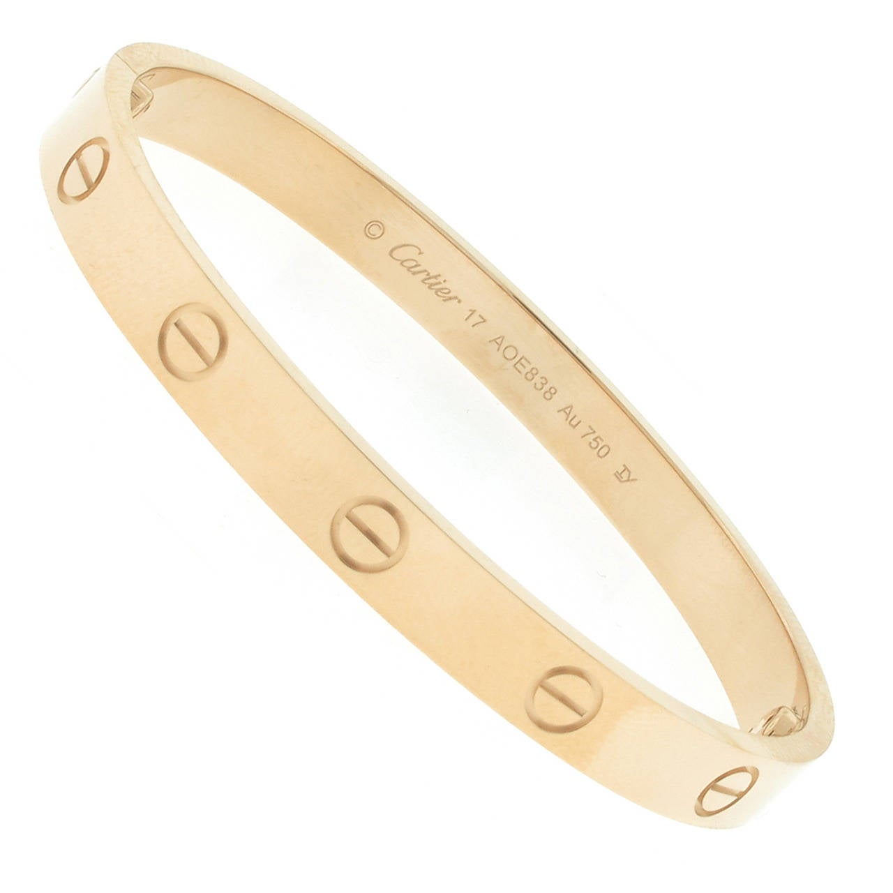 Cartier Pink Gold Love Bracelet size 17 at 1stDibs | 750 17 cartier ip 6688  weight, cartier ip 6688 price, 17 750 cartier