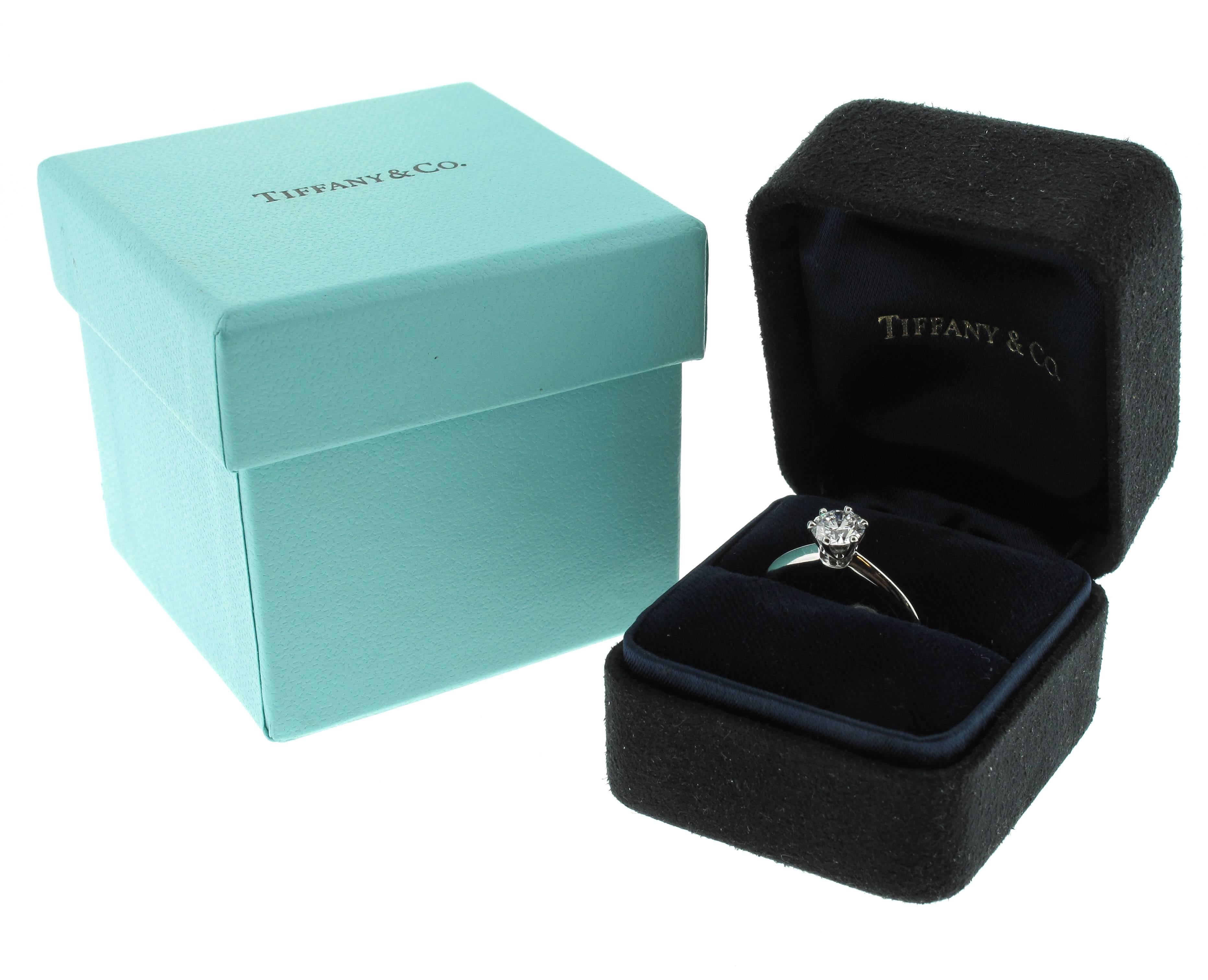 Tiffany & Co. 1.64 Carat Diamond Platinum Engagement Ring 1
