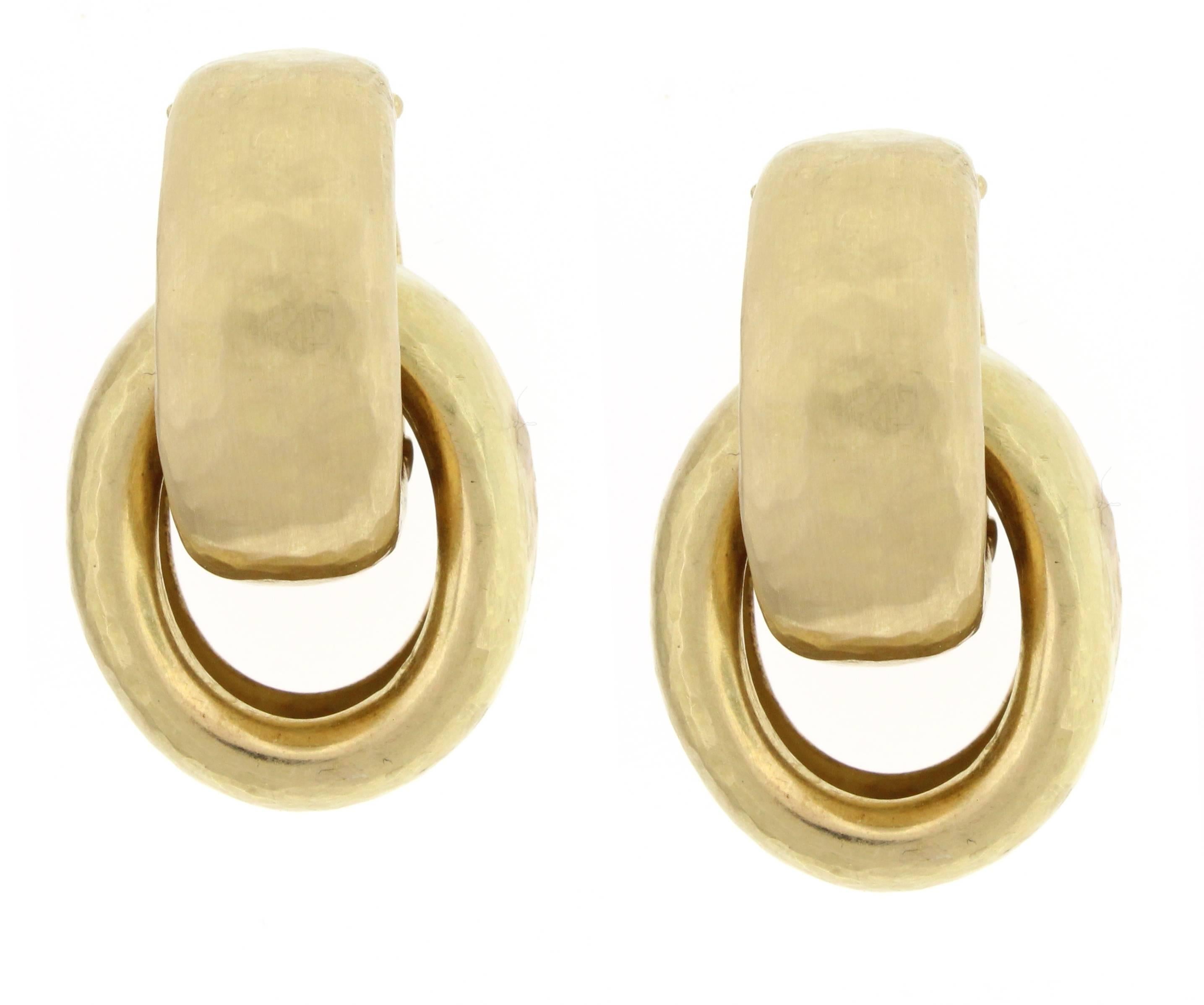  Tiffany & Co. Paloma Picasso Hammered Double Hoop Earrings   In Excellent Condition In Bethesda, MD