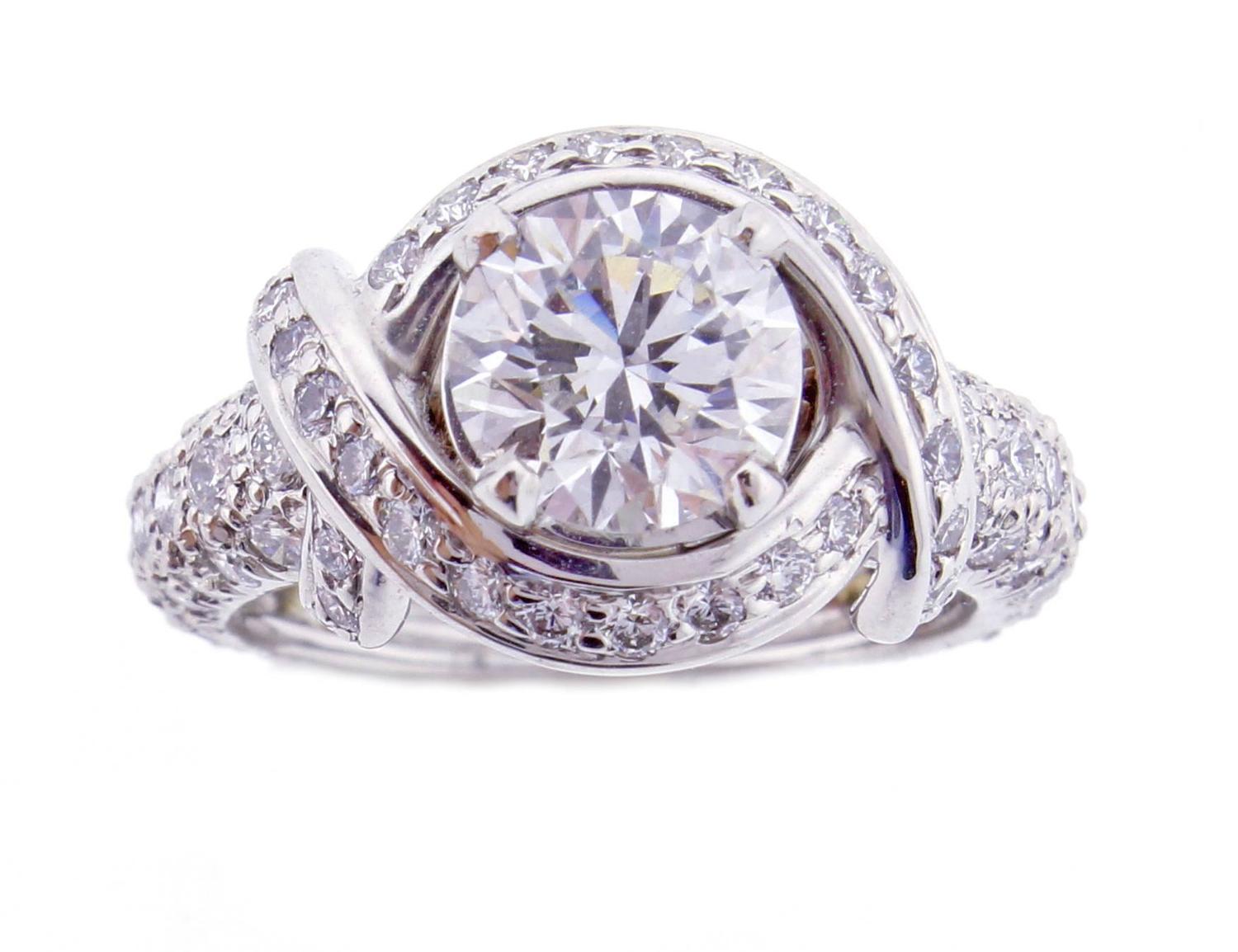 Tiffany and Co. Jean Schlumberger Diamond platinum Engagement Ring at
