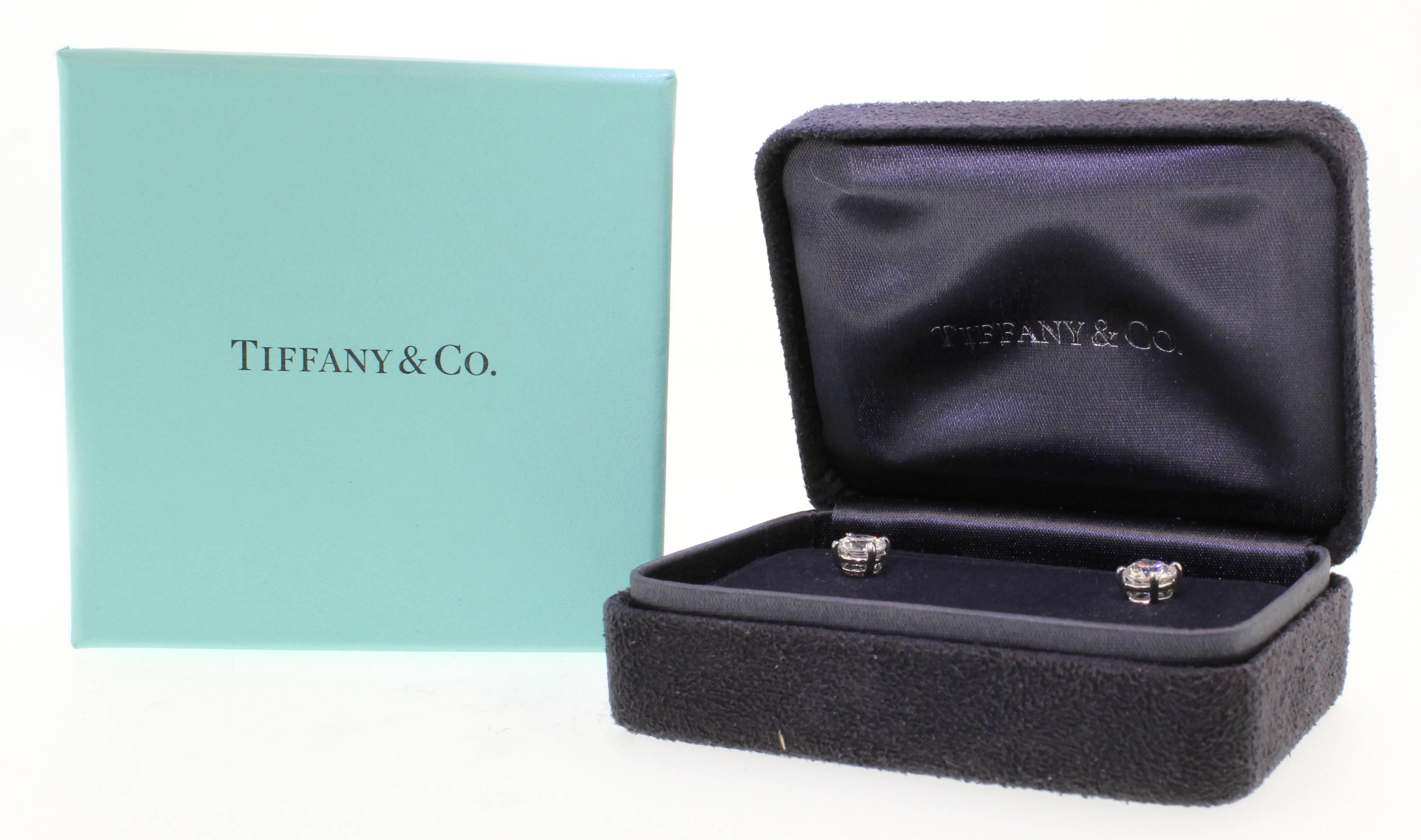 Women's Tiffany & Co 1.82 Carat Diamond  Stud Earrings