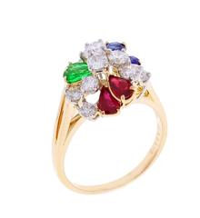 Oscar Heyman Precious Gem Diamond Gold Platinum Ring