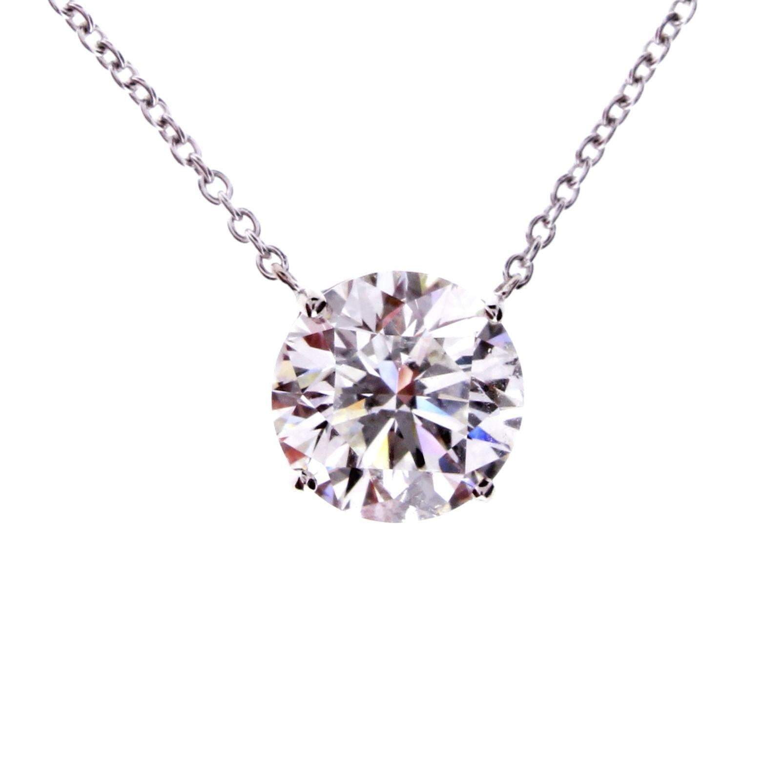 Classic designs and extraordinary diamonds are hallmarks the world renowned    jeweler; Graff. This necklace features a 2.30 carat H, VS1 extraordinarily cut brilliant Graff diamond. Set in platinum. 16 inch adjustable chain