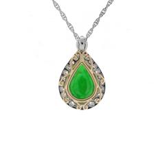 Ciondolo di giada, diamante, oro e platino