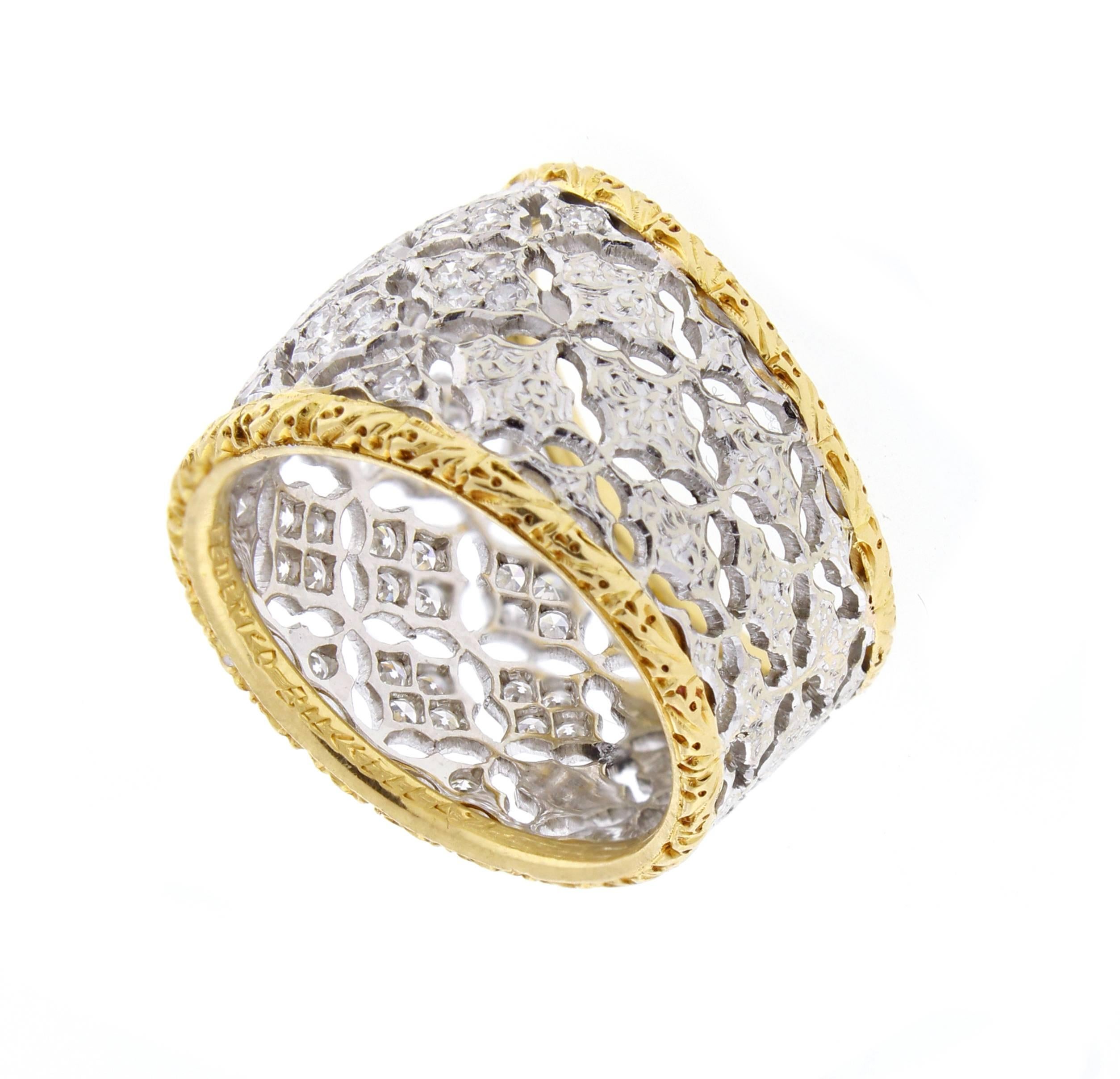Buccellati Diamond Gold Band Ring 1
