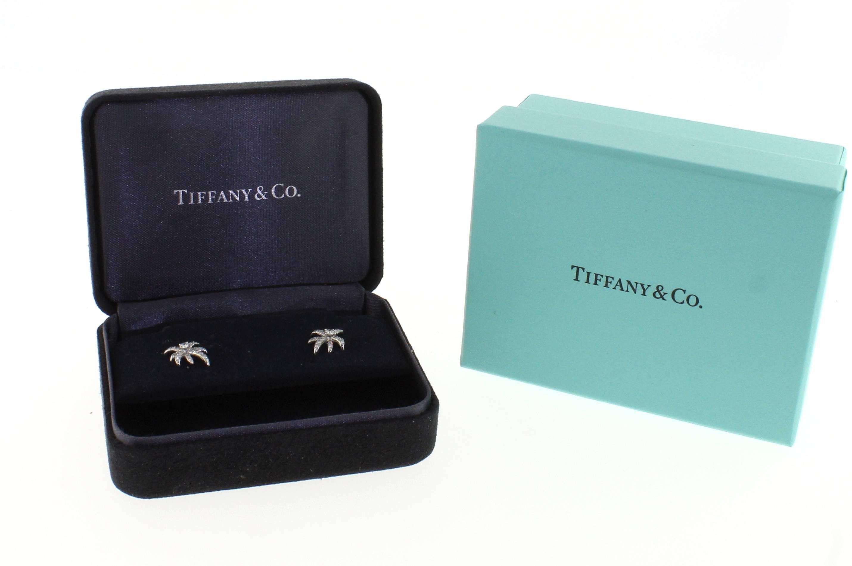 Tiffany & Co. Diamond Platinum Fireworks Earrings In Excellent Condition In Bethesda, MD