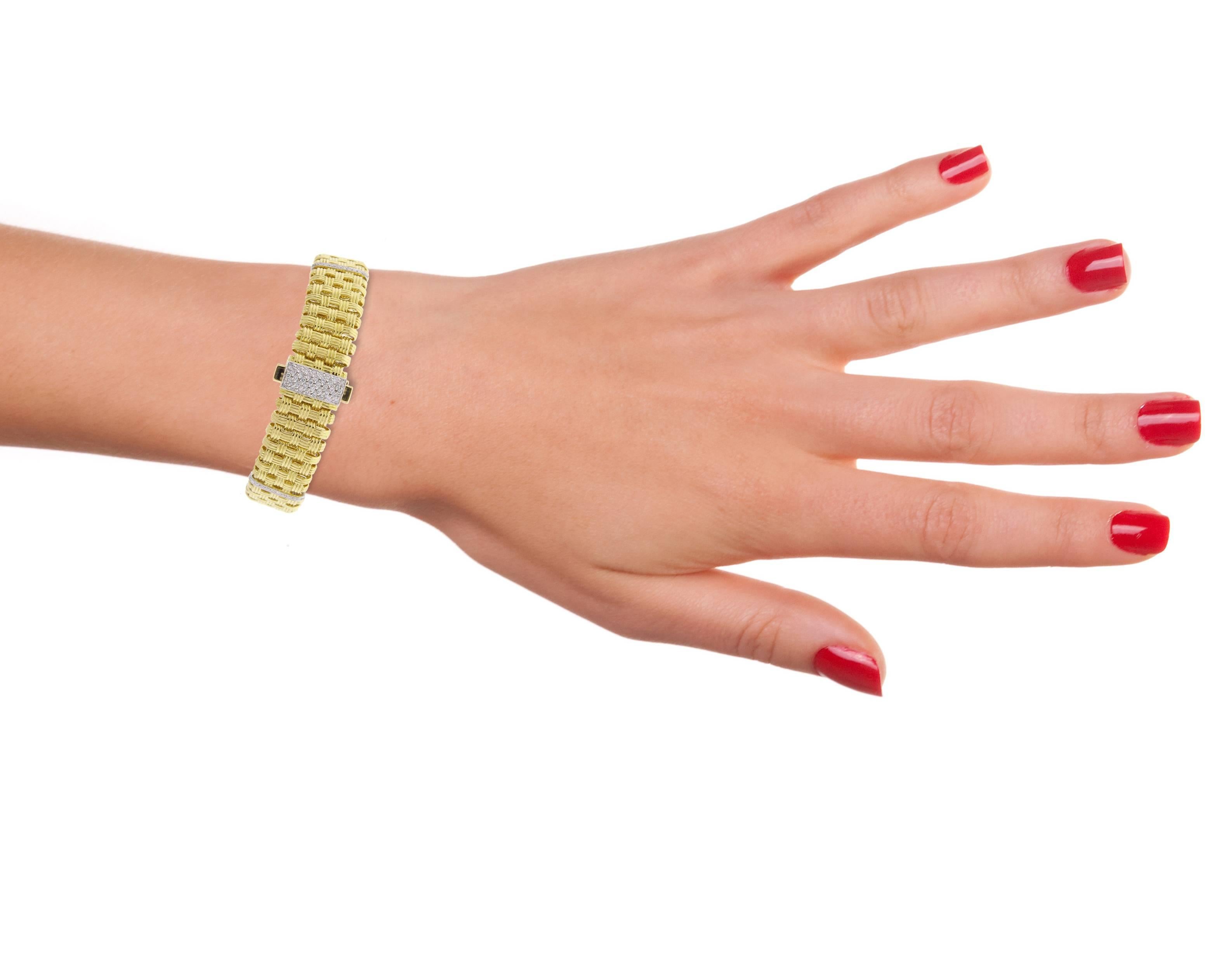 Roberto Coin Appassionata Five Row Diamond Gold Bracelet 1
