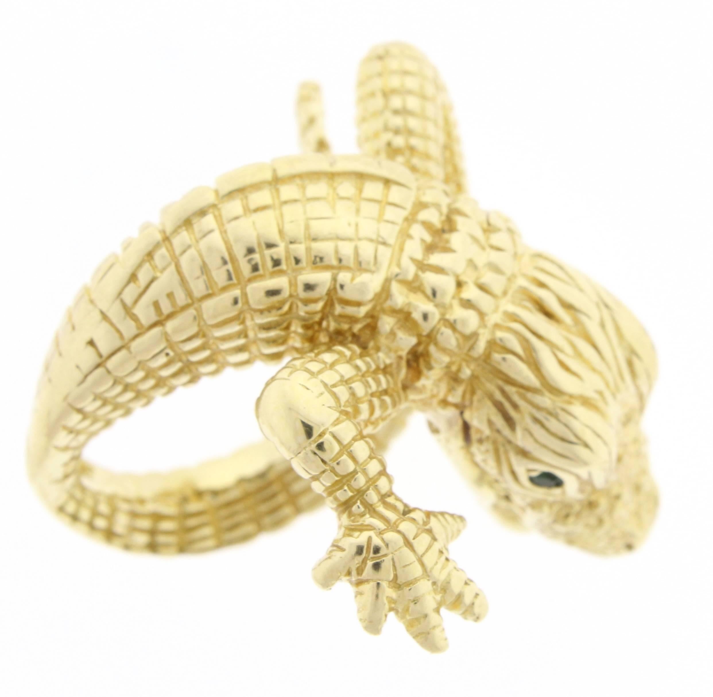 Kurt Wayne Gold Alligator Ring für Damen oder Herren