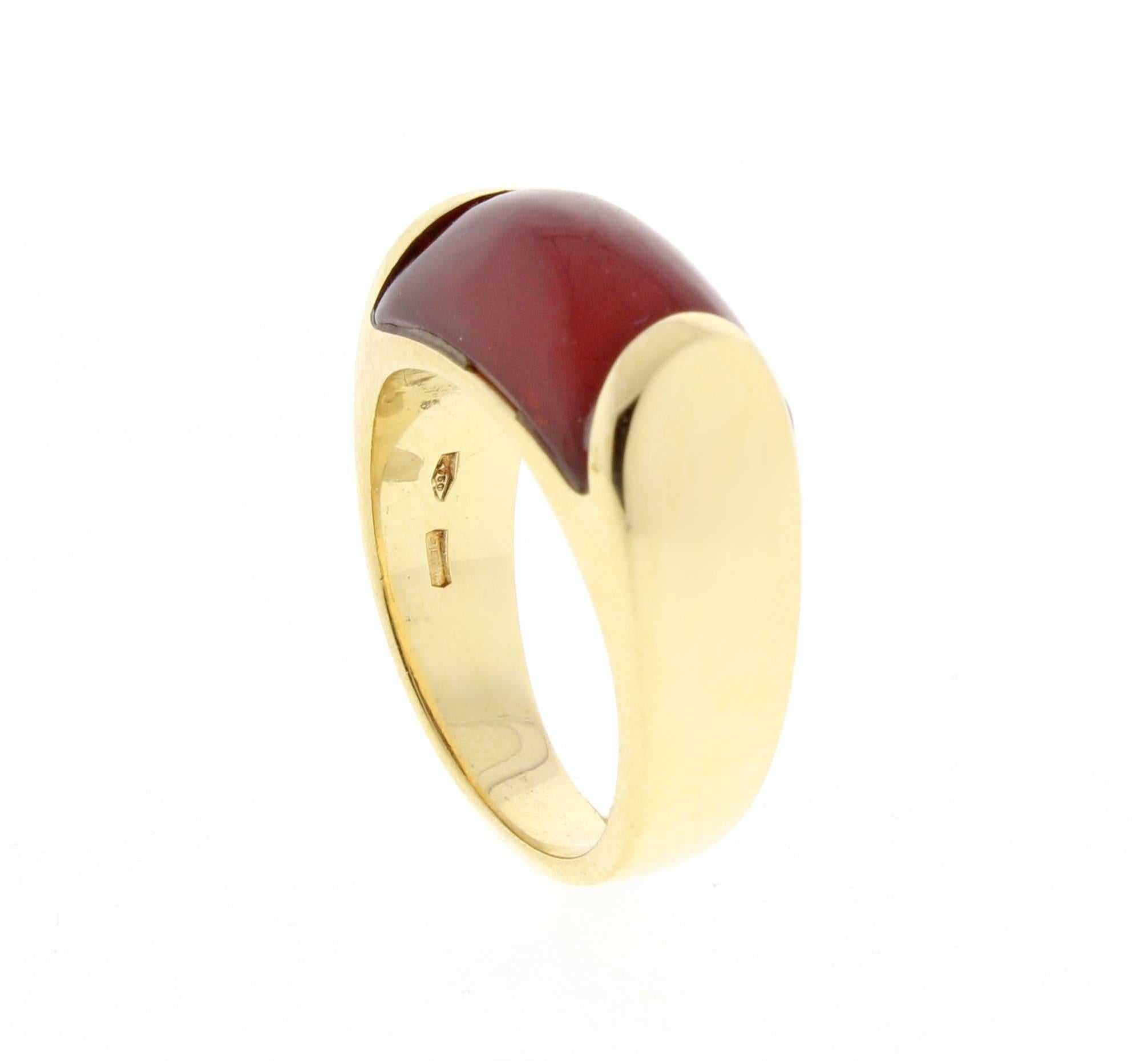 From Bulgari a tailored and stylish saddle ring from the Tronchetto collection