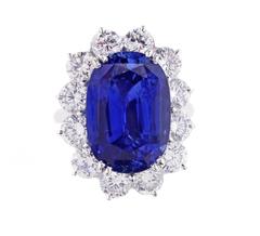 Important 17 Carat GIA Certified Ceylon Sapphire Diamond Ring