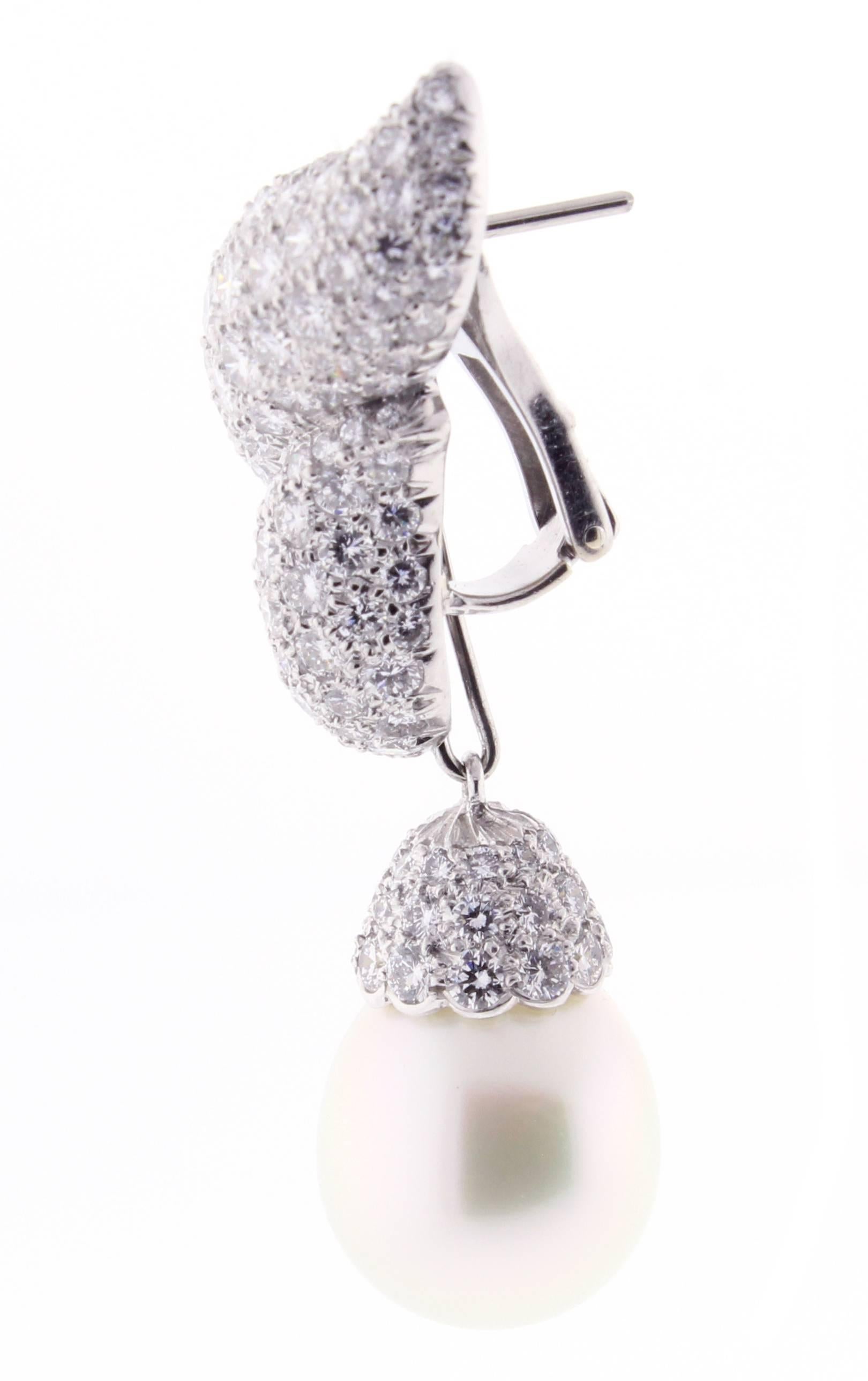 pearl platinum earrings