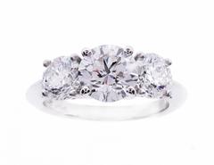 Tiffany & Co. Three-Stone Diamond Platinum Ring