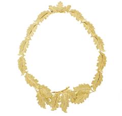 Buccellati Two Color Gold Oak Leaf Necklace