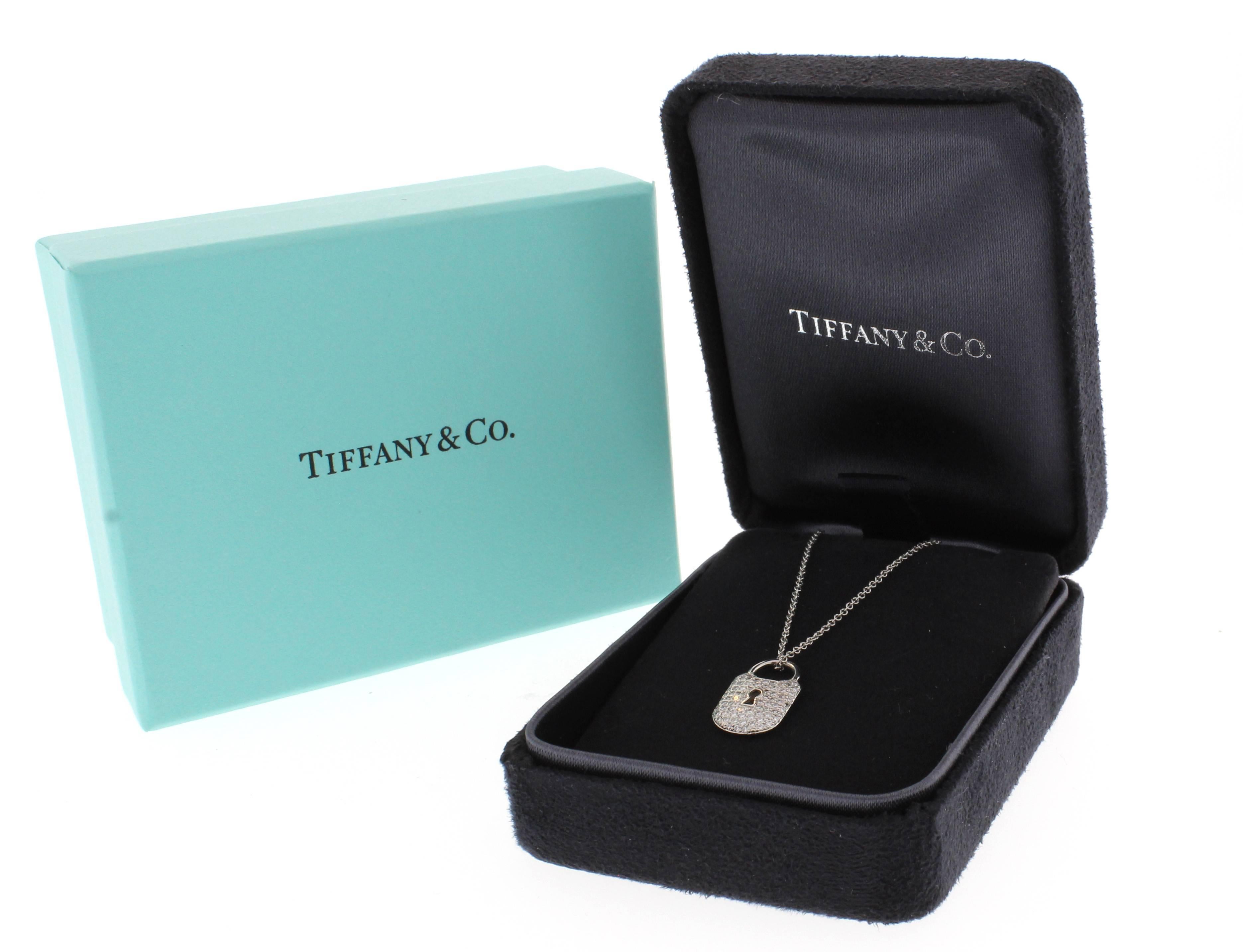 tiffany diamond lock necklace