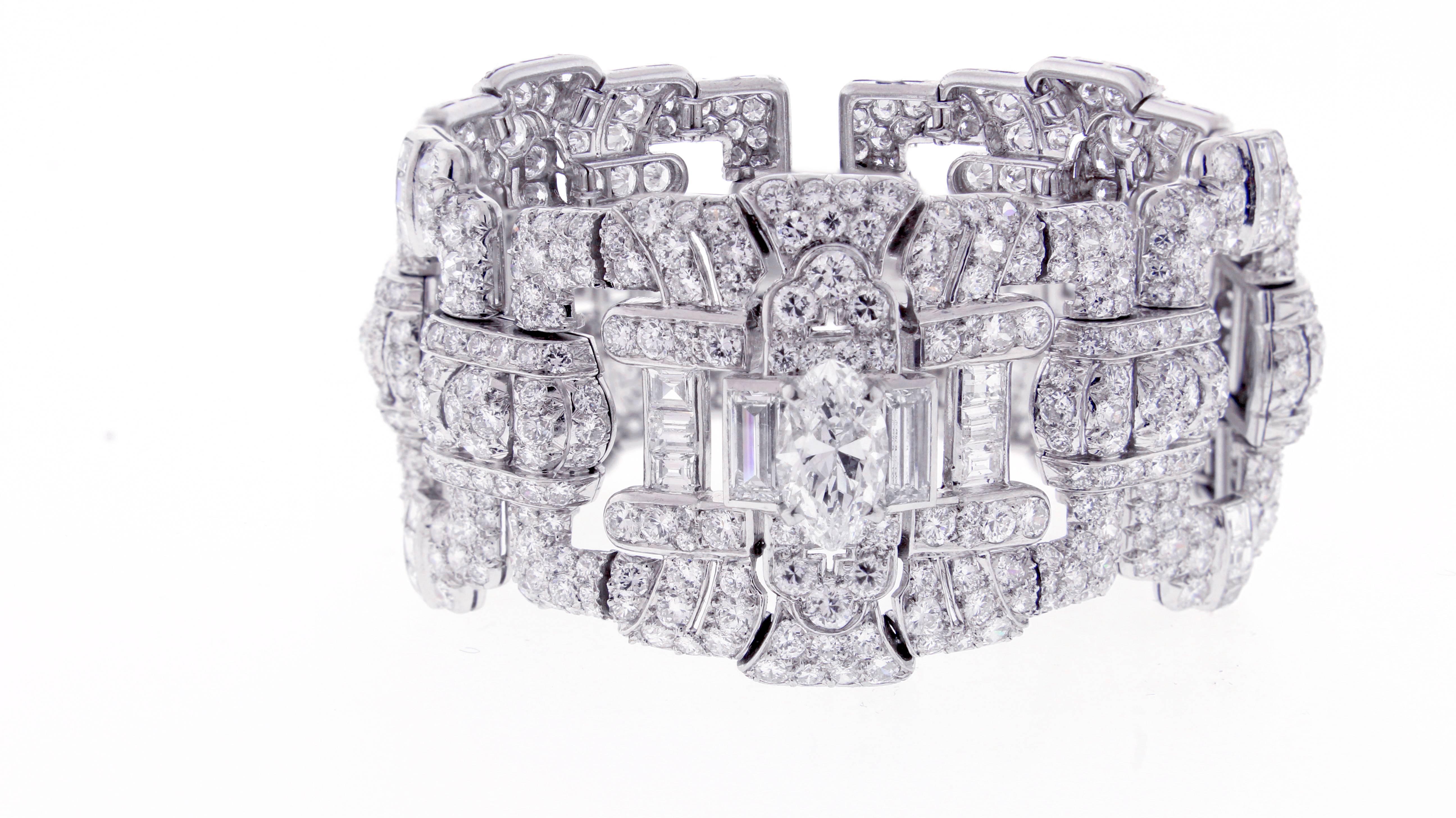 Important Art Deco  Cartier Diamond Bracelet r 1