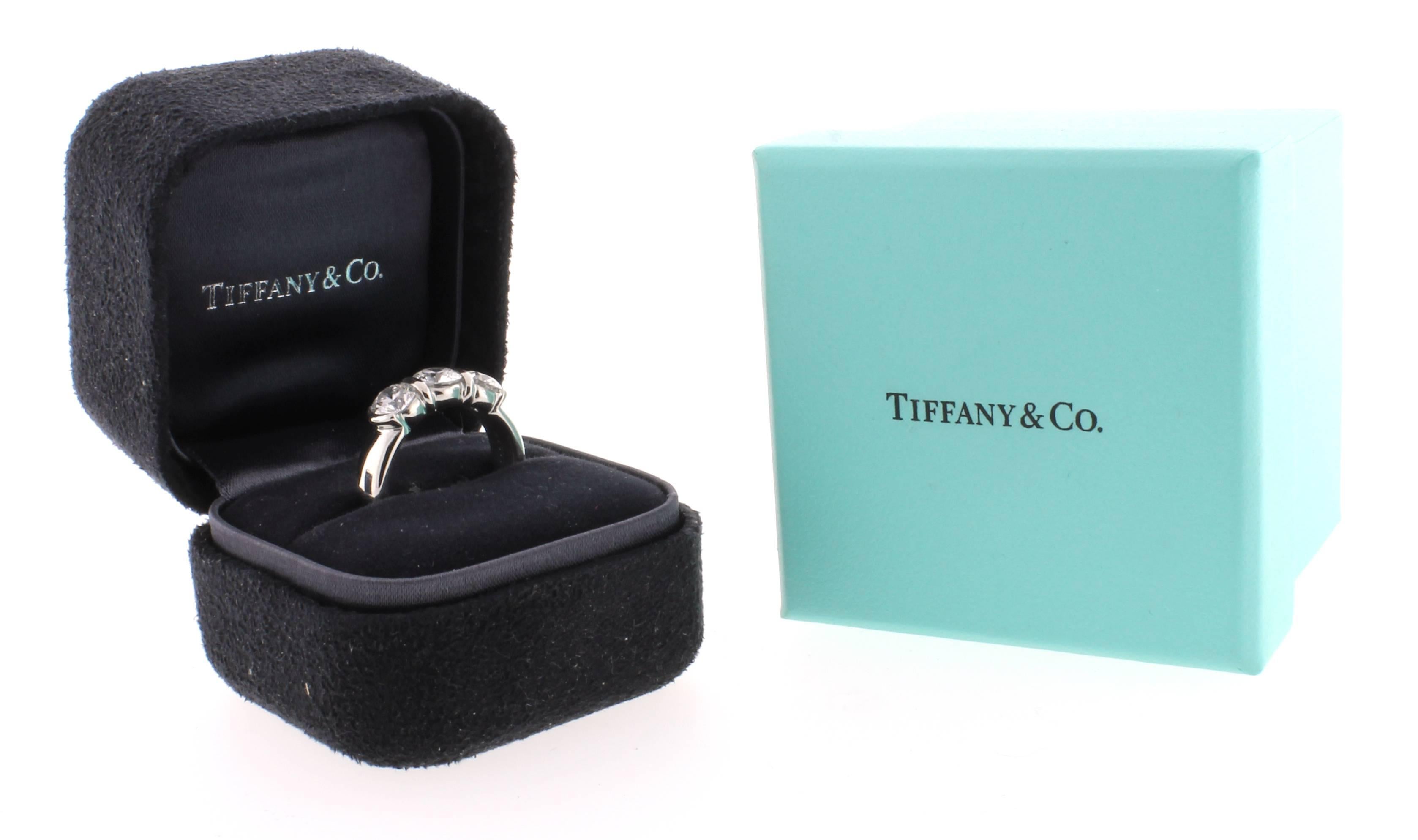 Tiffany & Co. Three Stone Diamond Ring In Excellent Condition In Bethesda, MD