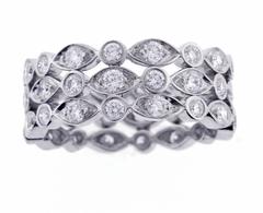New Tiffany & Co Jazz Three Row Diamond Band Ring