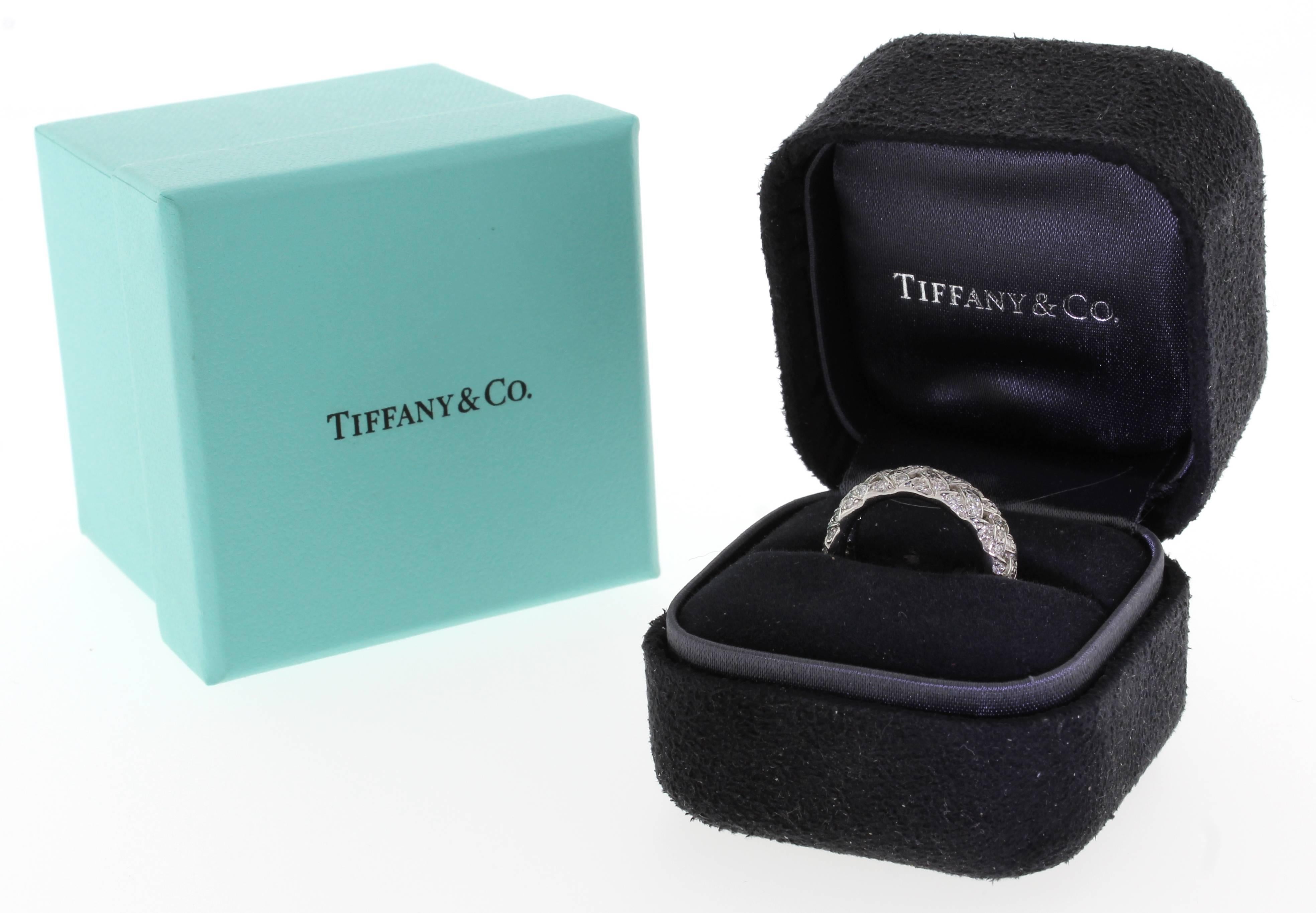 Tiffany & Co. Vannerie Diamond Band-Ring In Excellent Condition In Bethesda, MD