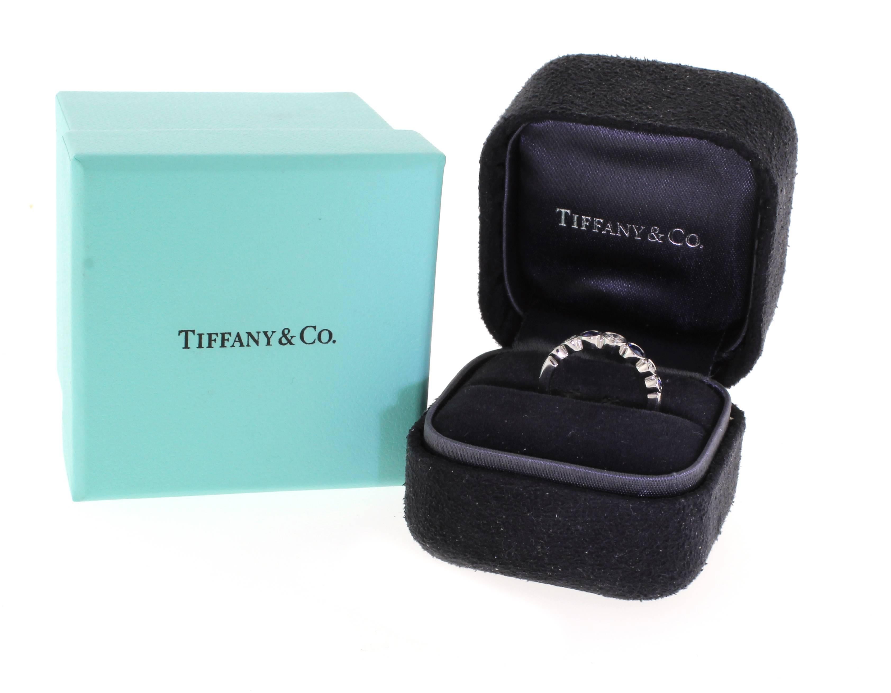 New Tiffany & Co. Sapphire and Diamond Jazz Ring In New Condition In Bethesda, MD