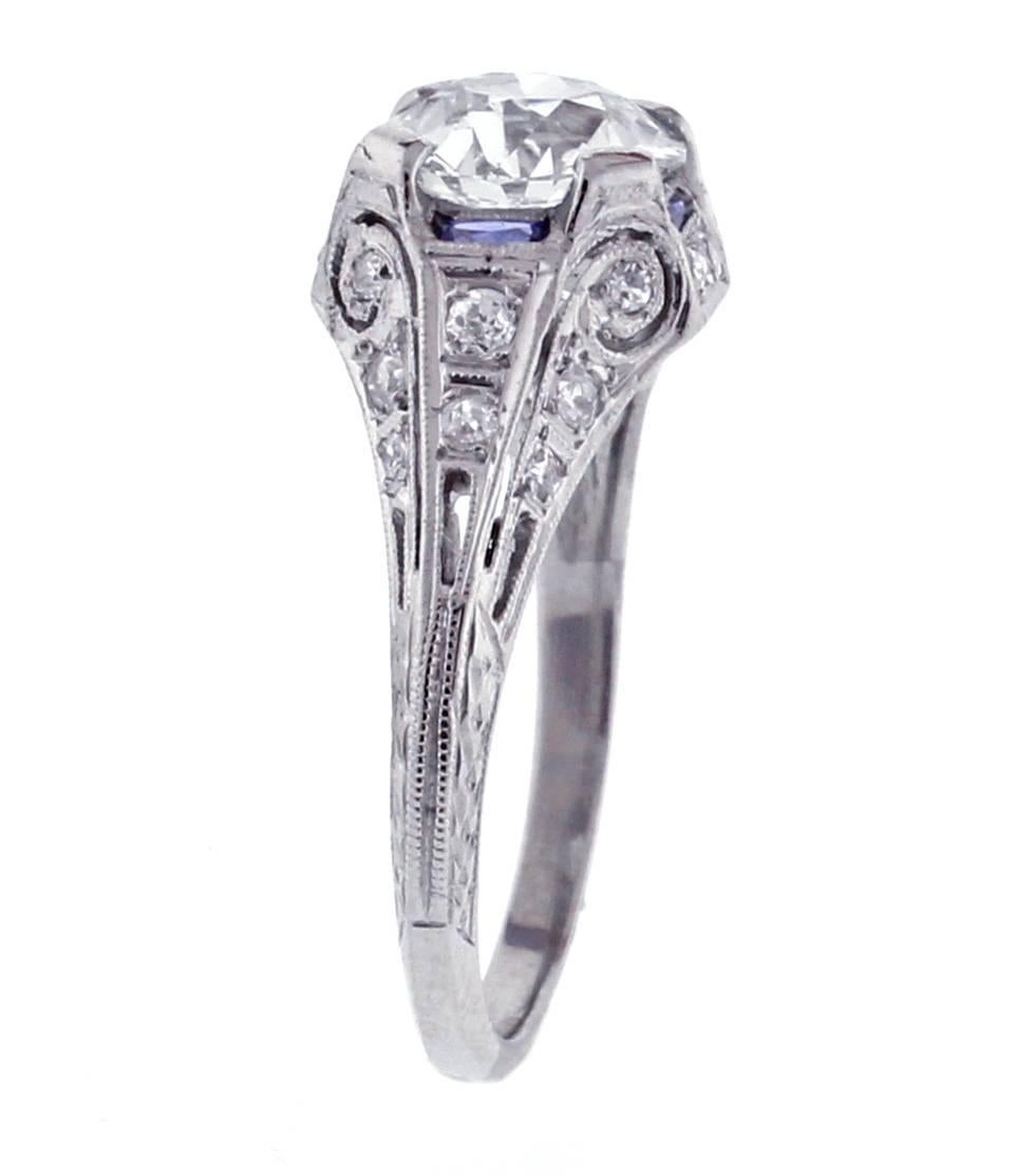 1920s Art Deco Diamond Engagement Ring In Excellent Condition In Bethesda, MD