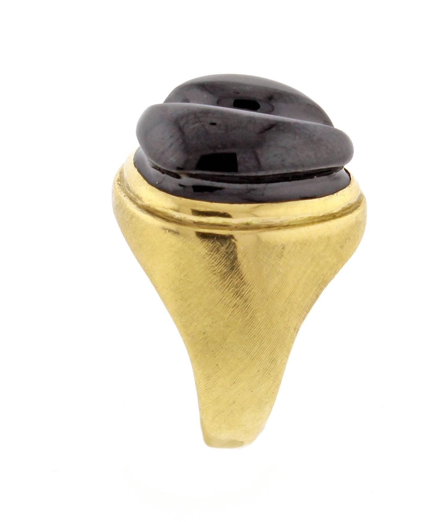 Burle Marx Forma Livre Black Tourmaline Carved Ring In Excellent Condition In Bethesda, MD