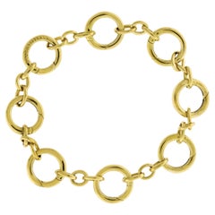 Tiffany & Co. 18k Gelbgold Charm-Armband mit Diamant-Ei Medaillon