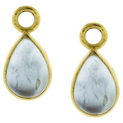 Elizabeth Locke 19kt Blue Aqua Venetian Glass Ear Charms